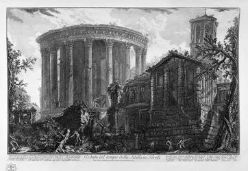Veduta del tempio della Sibilla a Tivoli